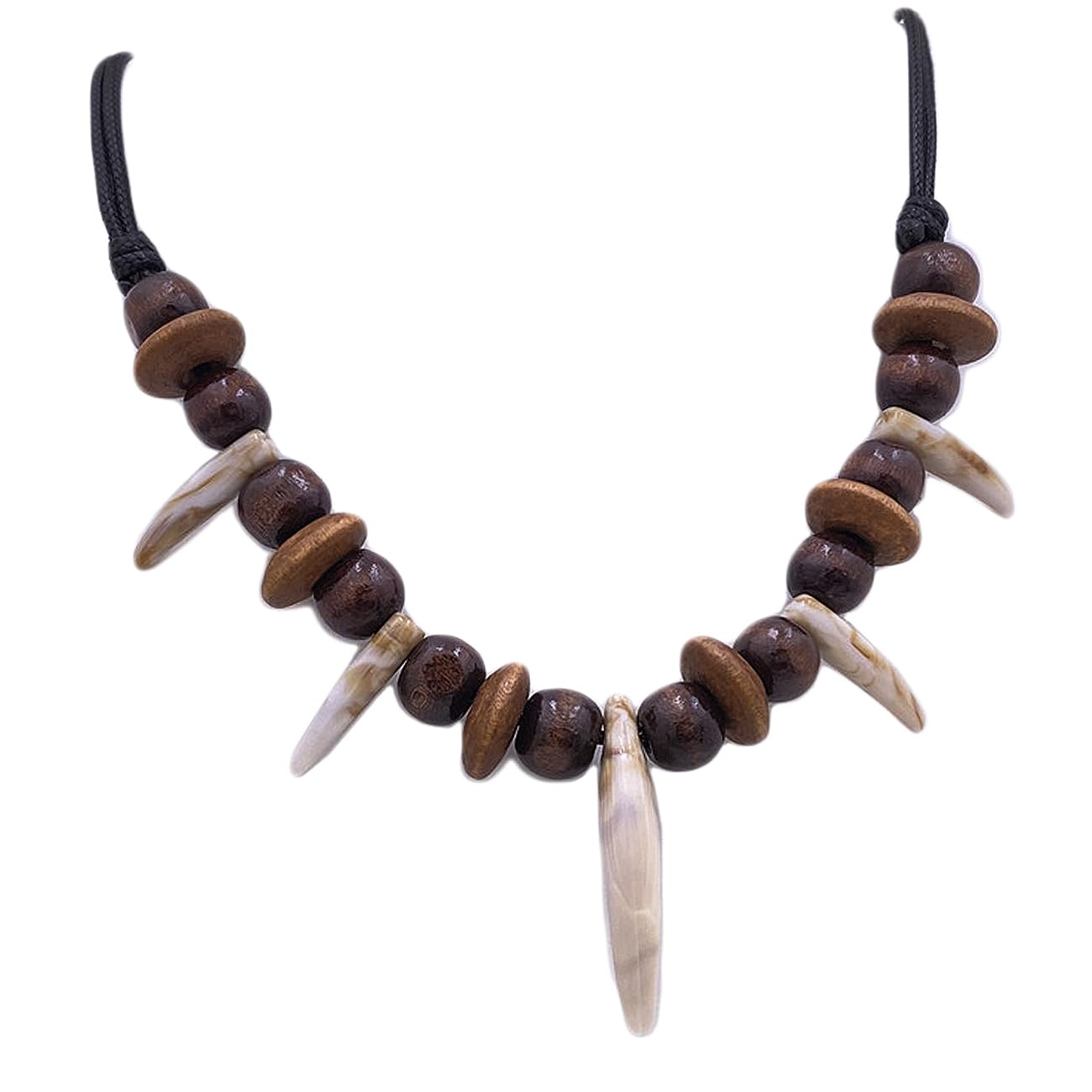 MOKAVIKY 25 Adjustable Tribal Wolf Tooth Necklace for Women Men